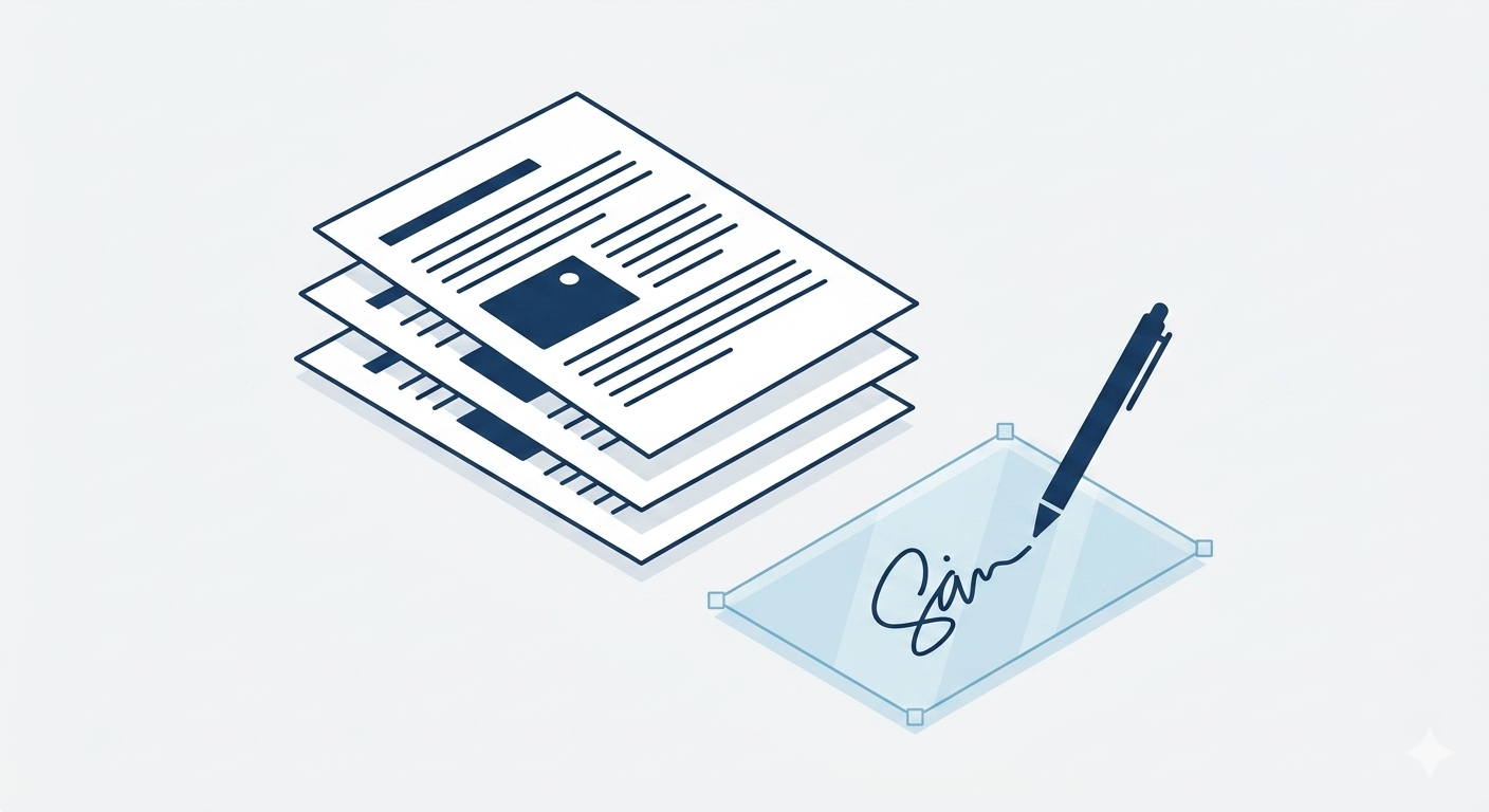 Real estate professional with client documents
